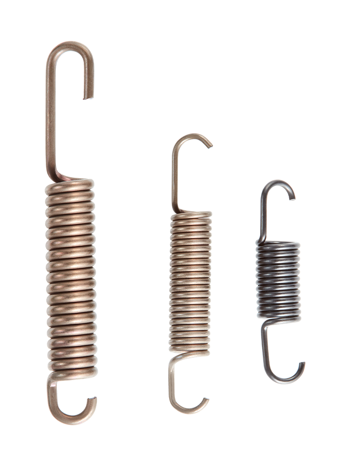 Ersatzfedern-Set bestehend aus mehreren unterschiedlich geformten Metallfedern, dargestellt auf weißem Hintergrund.